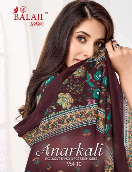 Anarkali Vol 10 By Balaji Cotton Printed Anarkali Kurtis Set